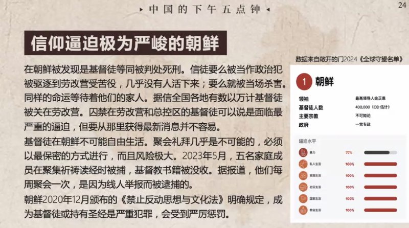 20241109国度祷告会，继续为朝鲜的基督徒祷告